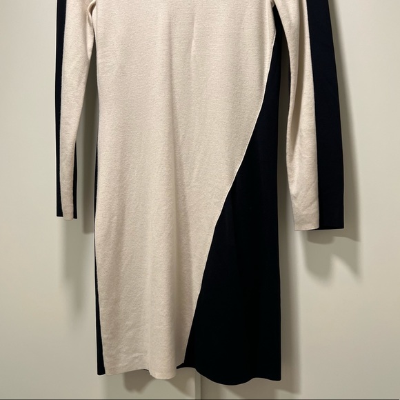 RAG & BONE Mixed Fabric Knit Sweater dress, Cream & Black, M - Picture 3 of 7